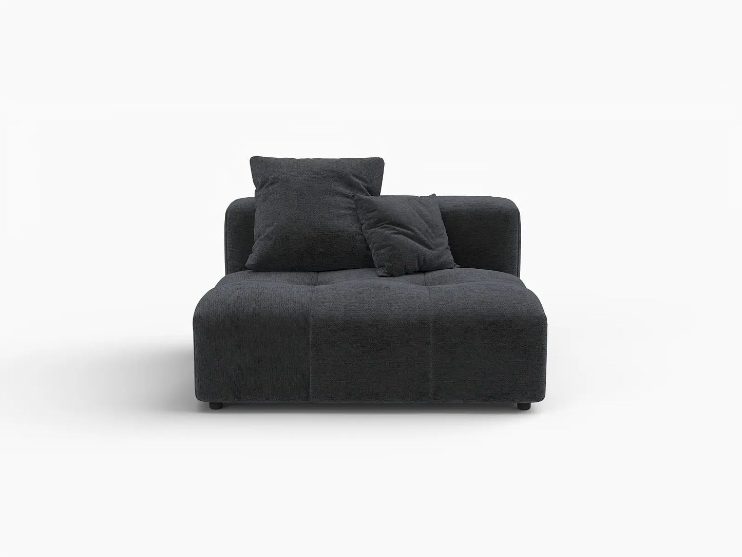 Sofá individual de lino negro de 1 plaza Matrix | 1 pieza, acento para sala de estar, estilo moderno