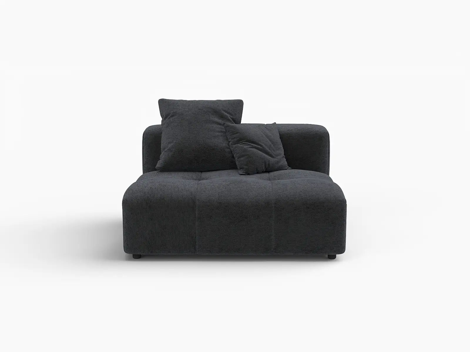 Sofá individual de lino negro de 1 plaza Matrix | 1 pieza, acento para sala de estar, estilo moderno