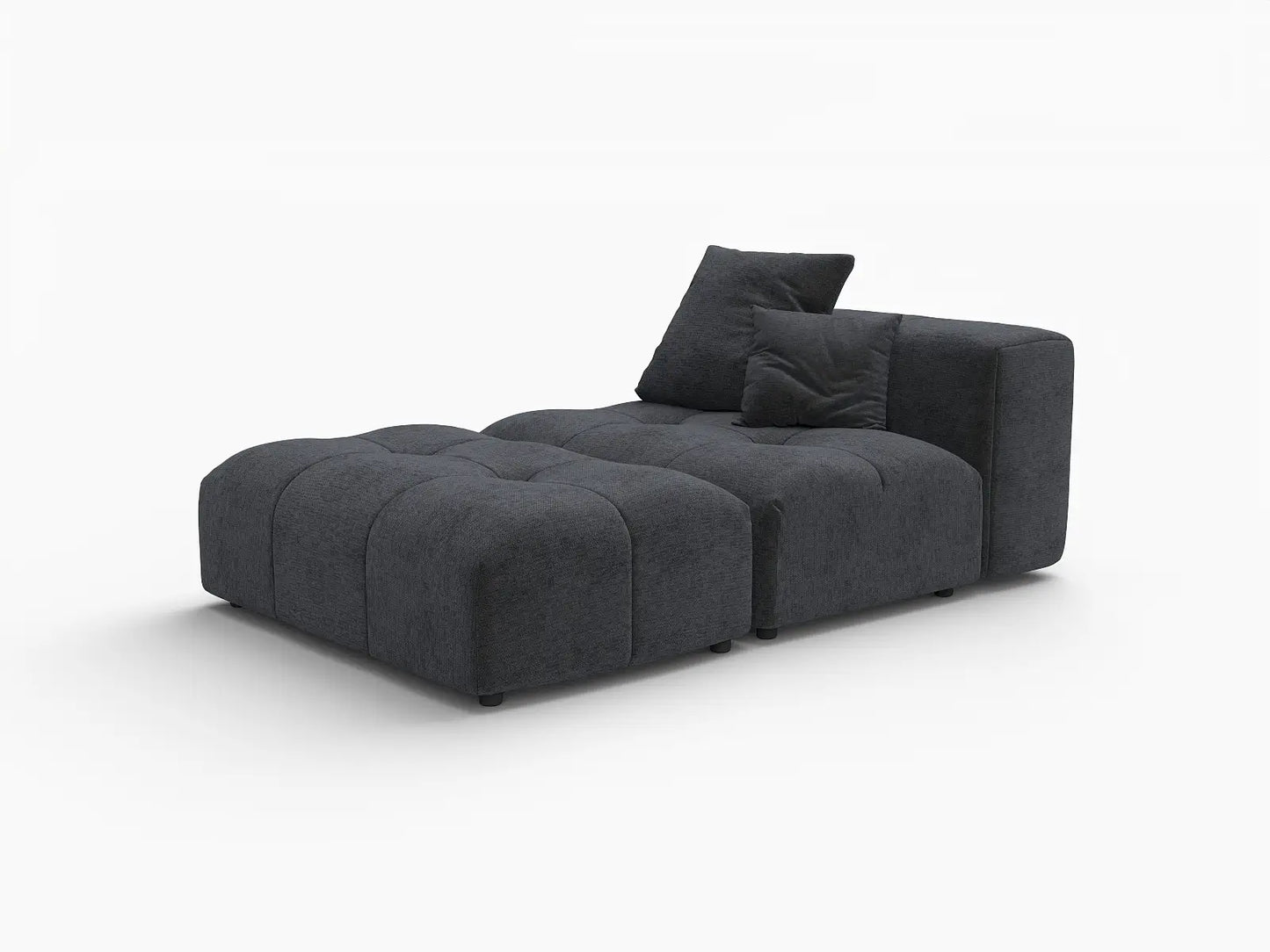 Matrix 1-Seater Black Linen Single Sofa | 2-Piece (Includes 1 Ottoman), Living Room Accent, Contemporary Style