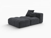 Matrix 1-Seater Black Linen Single Sofa | 2-Piece (Includes 1 Ottoman), Living Room Accent, Contemporary Style