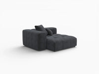 Matrix 1-Seater Black Linen Single Sofa | 1-Piece, Living Room Accent, Modular Design