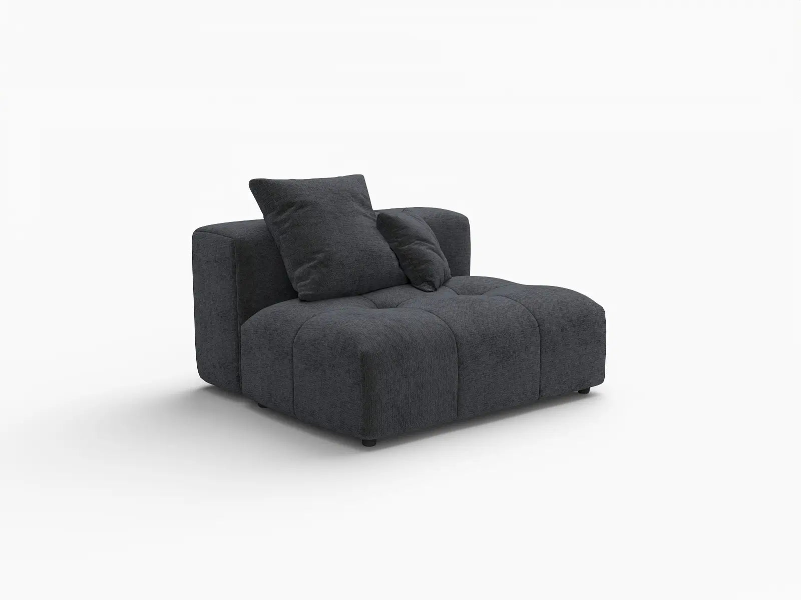Sofá individual de lino negro de 1 plaza Matrix | 1 pieza, acento para sala de estar, estilo moderno