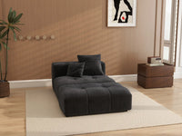 Matrix 1-Seater Black Linen Single Sofa | 2-Piece (Includes 1 Ottoman), Living Room Accent, Contemporary Style