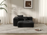 Matrix 1-Seater Black Linen Single Sofa | 1-Piece, Living Room Accent, Modular Design