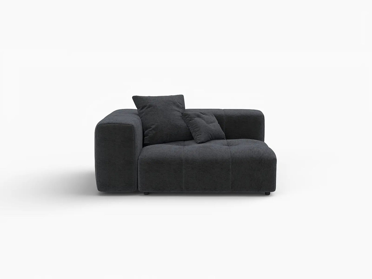 Matrix 1-Seater Black Small Space Single Sofa | 1-Piece, Linen Fabric, Living Room Accent