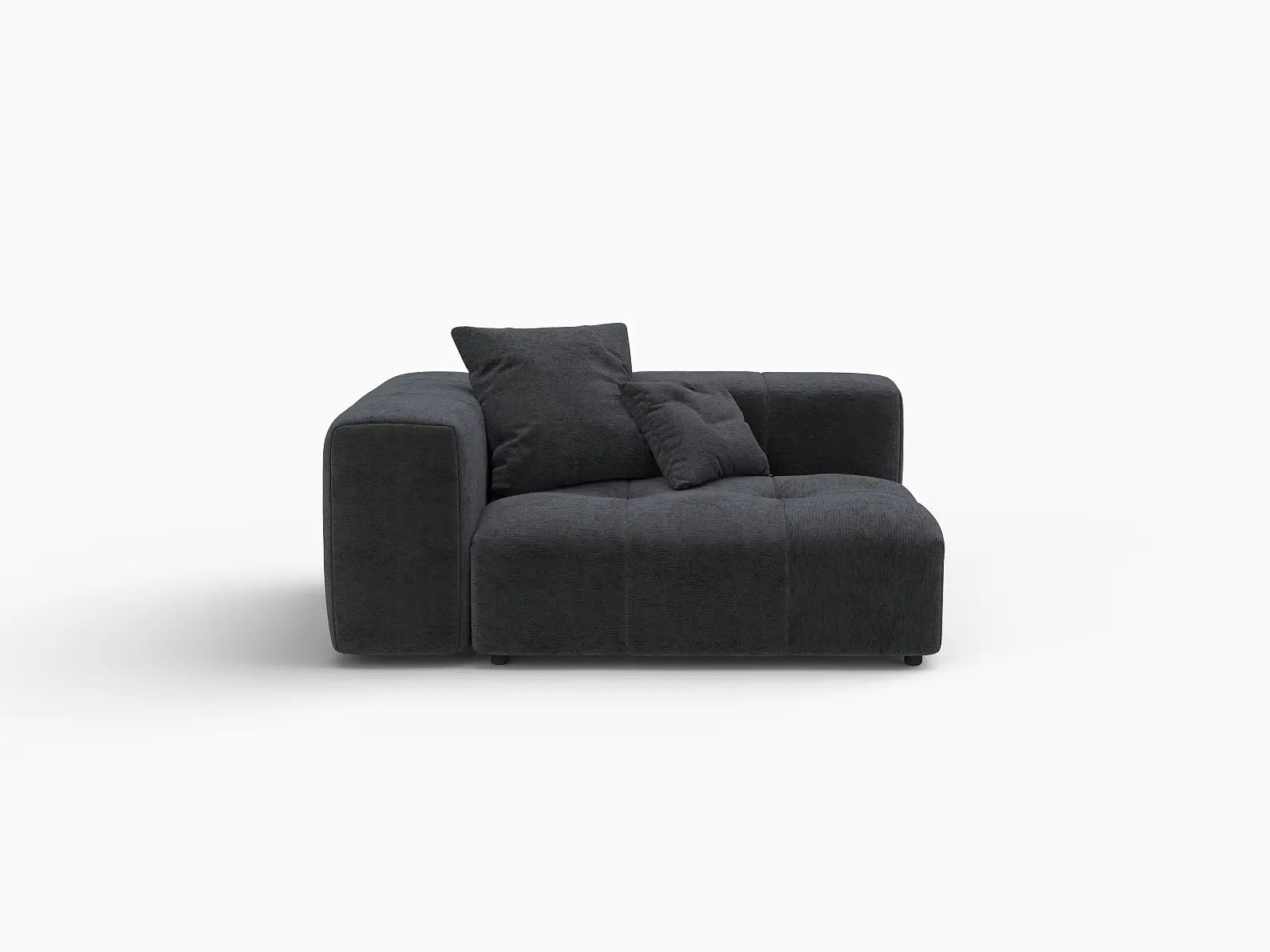 Matrix 1-Seater Black Small Space Single Sofa | 1-Piece, Linen Fabric, Living Room Accent