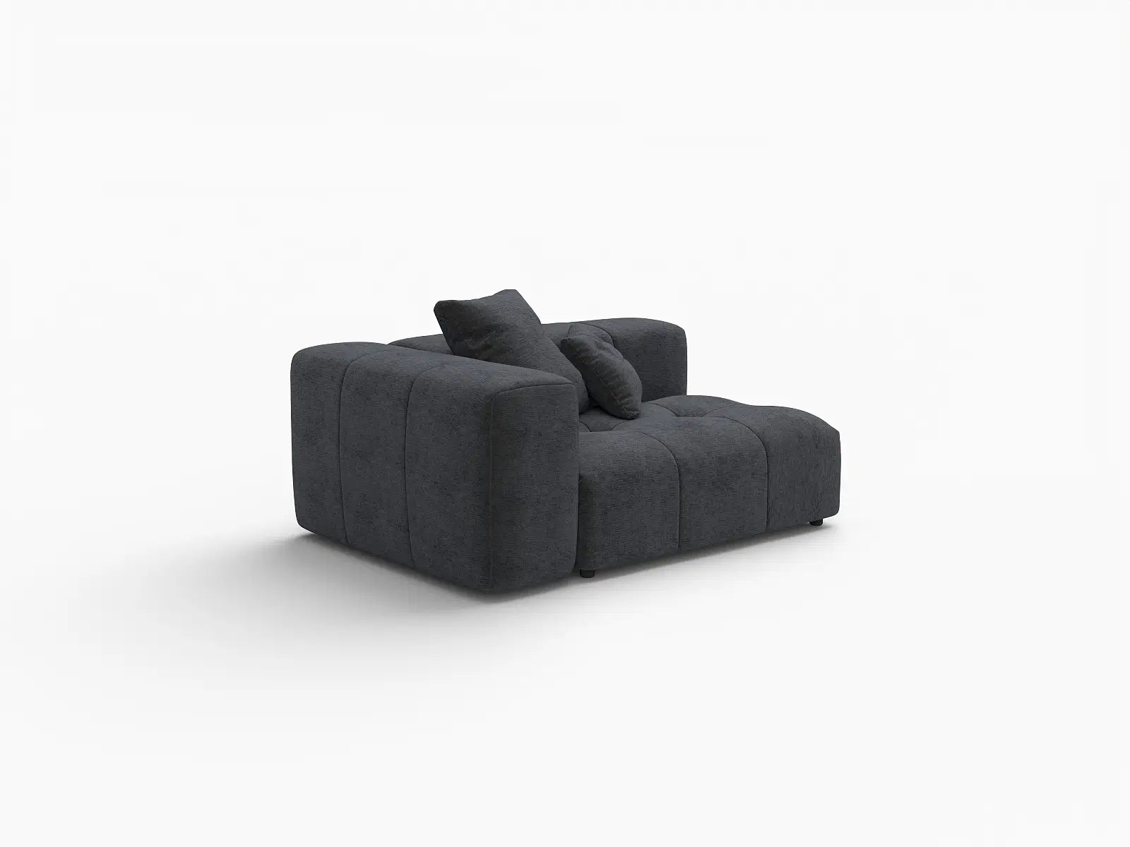 Matrix 1-Seater Black Small Space Single Sofa | 1-Piece, Linen Fabric, Living Room Accent