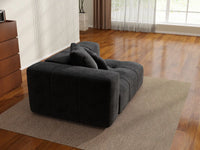 Matrix 1-Seater Black Small Space Single Sofa | 1-Piece, Linen Fabric, Living Room Accent