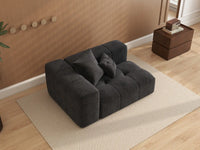 Matrix 1-Seater Black Small Space Single Sofa | 1-Piece, Linen Fabric, Living Room Accent