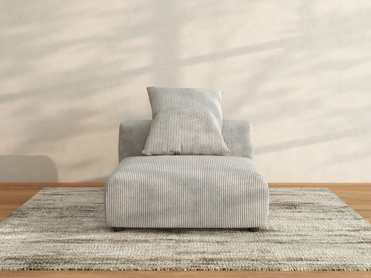 Sofá Individual Matriz de 1 Plaza Gris | 1 pieza, tela de pana, decorativo para sala de estar, fundas de cojín lavables