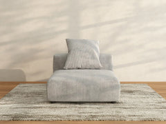 Matrix 1-Seater Grey Single Sofa | 1-Piece, Corduroy Fabric, Living Room Accent, Washable Cushion Covers