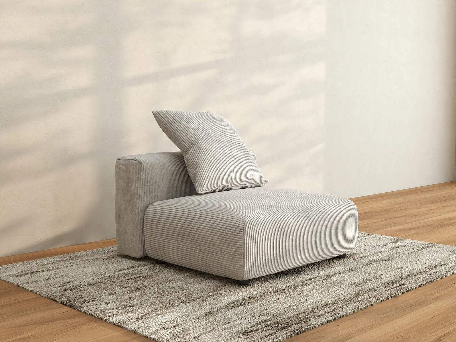 Sofá Individual Matriz de 1 Plaza Gris | 1 pieza, tela de pana, decorativo para sala de estar, fundas de cojín lavables