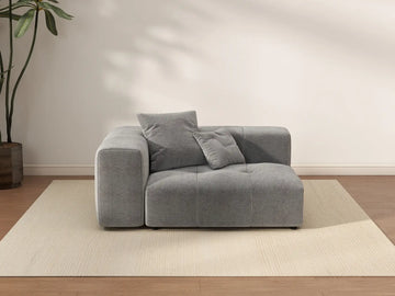 Matrix 1-Seater Light Grey Linen Single Sofa | 1-Piece, Living Room Accent, Contemporary Style