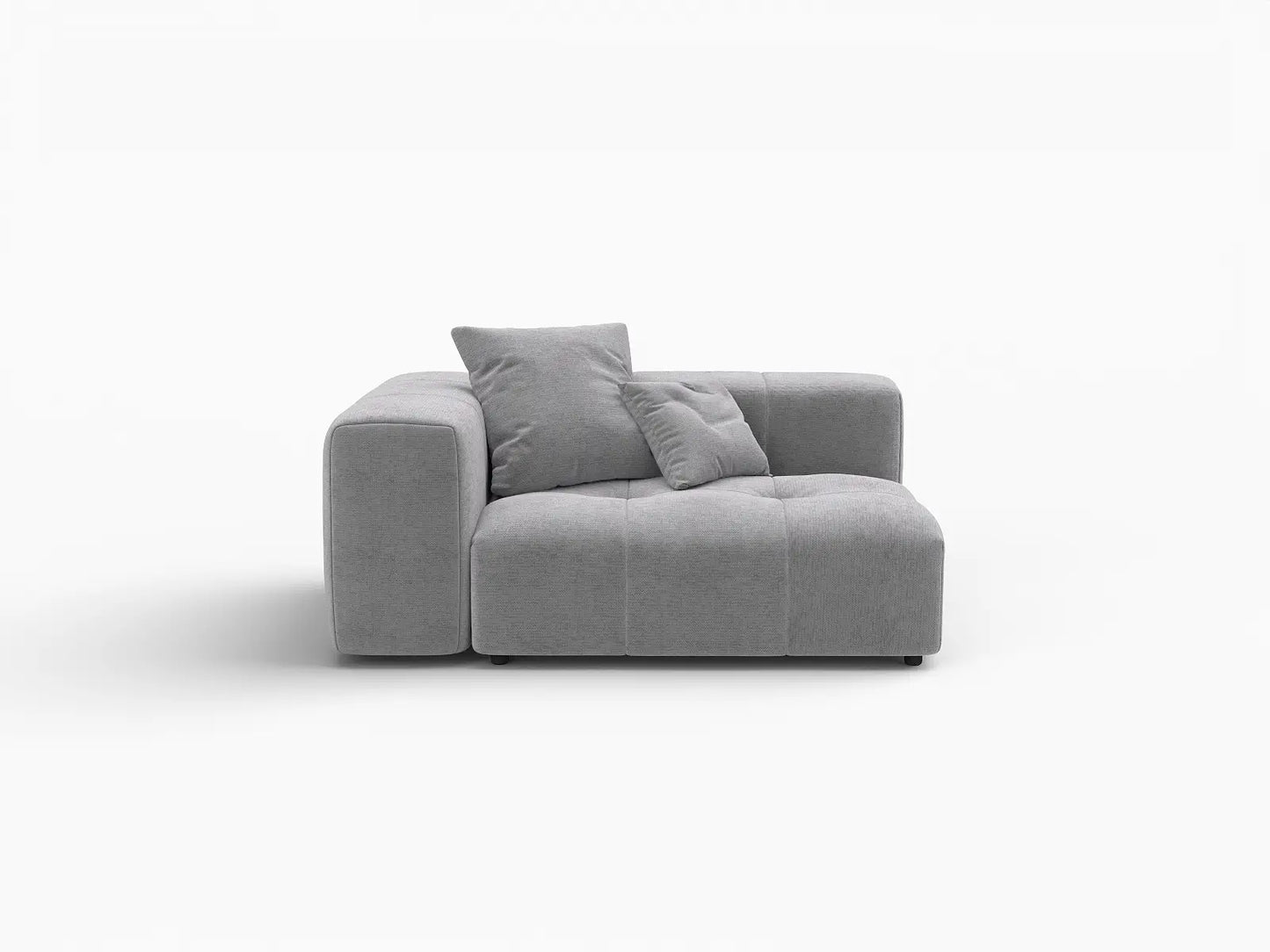 Matrix 1-Seater Light Grey Linen Single Sofa | 1-Piece, Living Room Accent, Contemporary Style