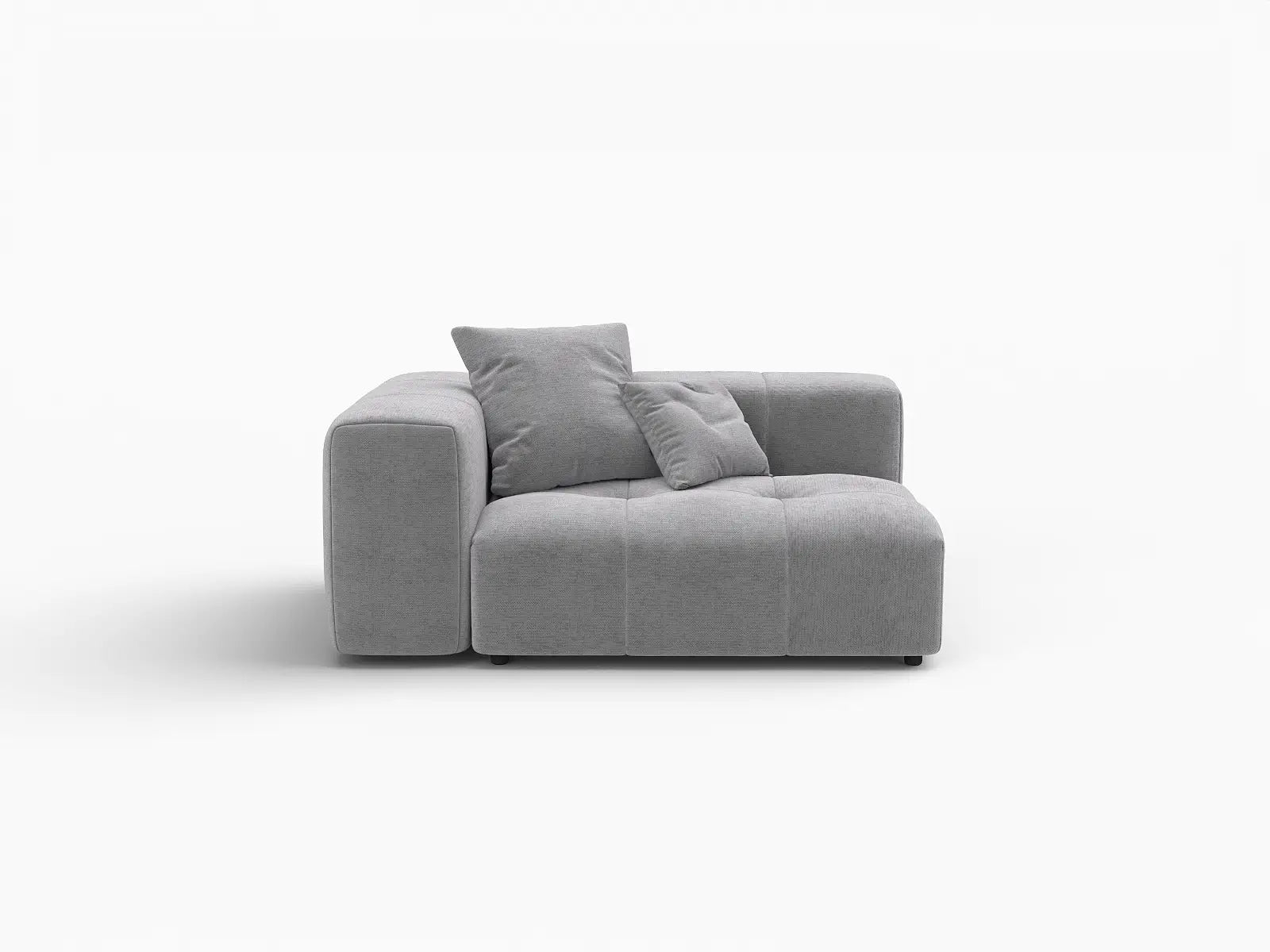 Matrix 1-Seater Light Grey Linen Single Sofa | 1-Piece, Living Room Accent, Contemporary Style