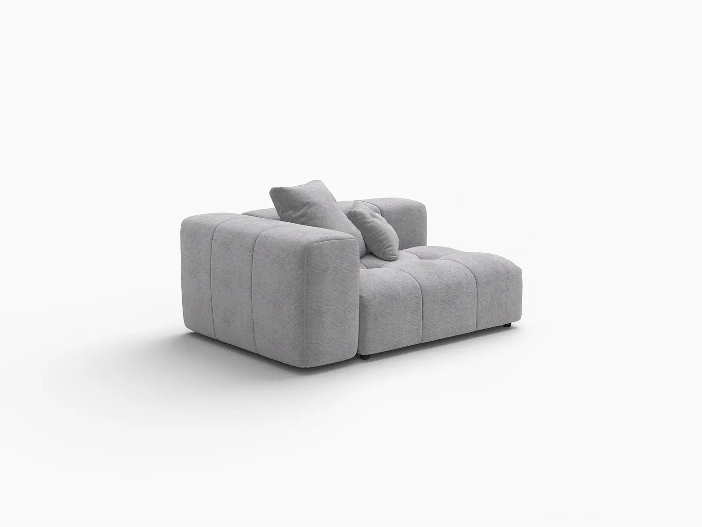 Matrix 1-Seater Light Grey Linen Single Sofa | 1-Piece, Living Room Accent, Contemporary Style