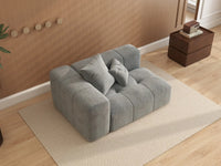 Matrix 1-Seater Light Grey Linen Single Sofa | 1-Piece, Living Room Accent, Contemporary Style