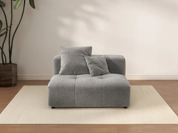 Matrix 1-Seater Light Grey Small Space Single Sofa | 1-Piece, Linen Fabric, Living Room Accent