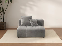 Sofá Individual Matrix de 1 Plaza, Gris Claro, para Espacios Pequeños | 1 pieza, Tela de Lino, Decoración de Sala de Estar