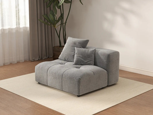 Matrix 1-Seater Light Grey Small Space Single Sofa | 1-Piece, Linen Fabric, Living Room Accent