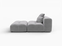Matrix 1-Seater Light Grey Small Space Single Sofa | 2-Piece (Includes 1 Ottoman), Linen Fabric, Living Room Accent