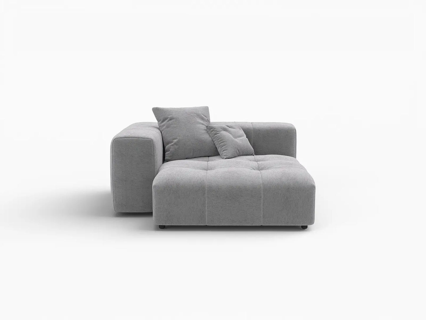 Matrix 1-Seater Light Grey Small Space Single Sofa | 1-Piece, Linen Fabric, Living Room Accent
