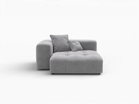 Matrix 1-Seater Light Grey Small Space Single Sofa | 1-Piece, Linen Fabric, Living Room Accent