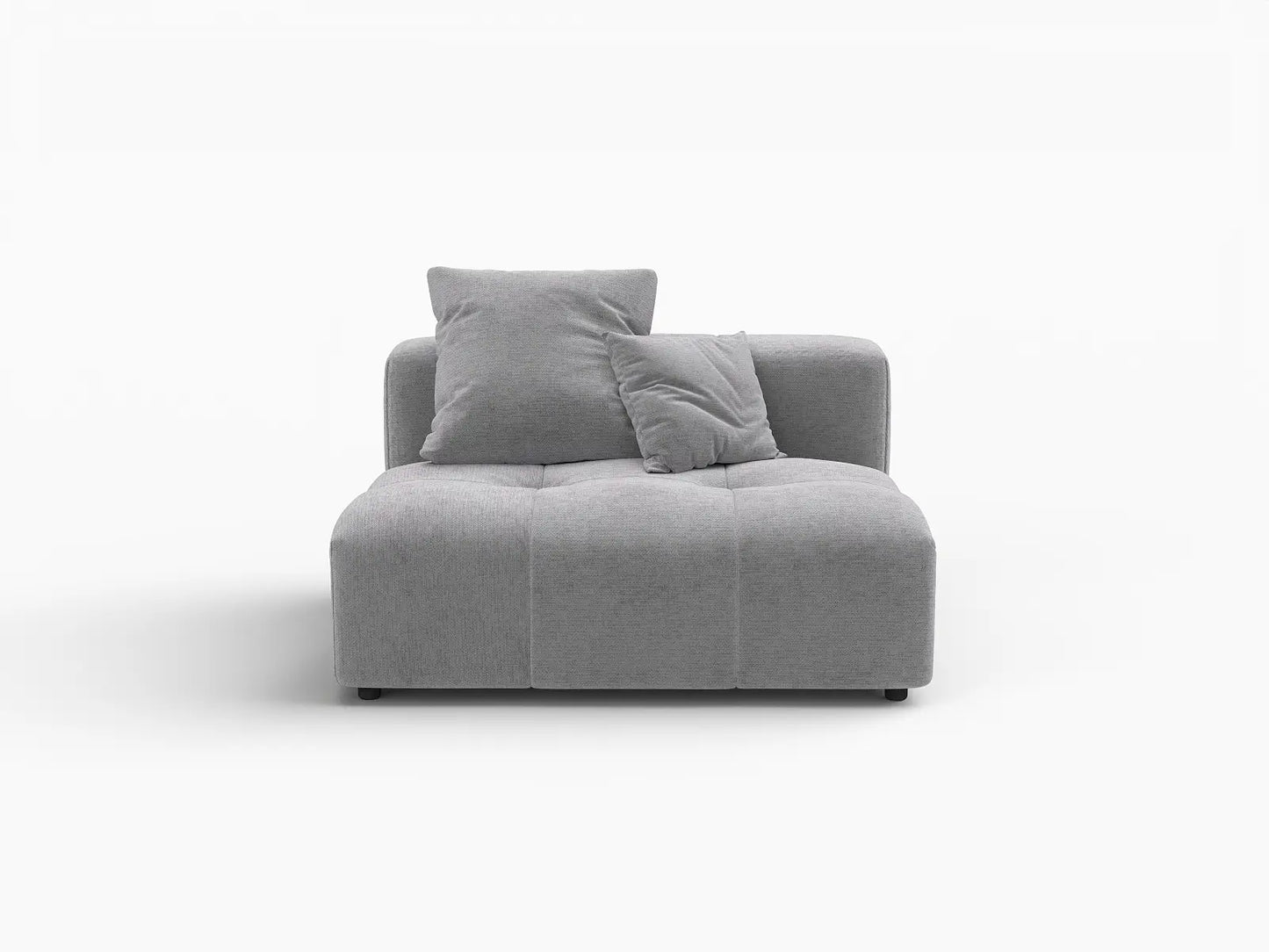 Sofá Individual Matrix de 1 Plaza, Gris Claro, para Espacios Pequeños | 1 pieza, Tela de Lino, Decoración de Sala de Estar
