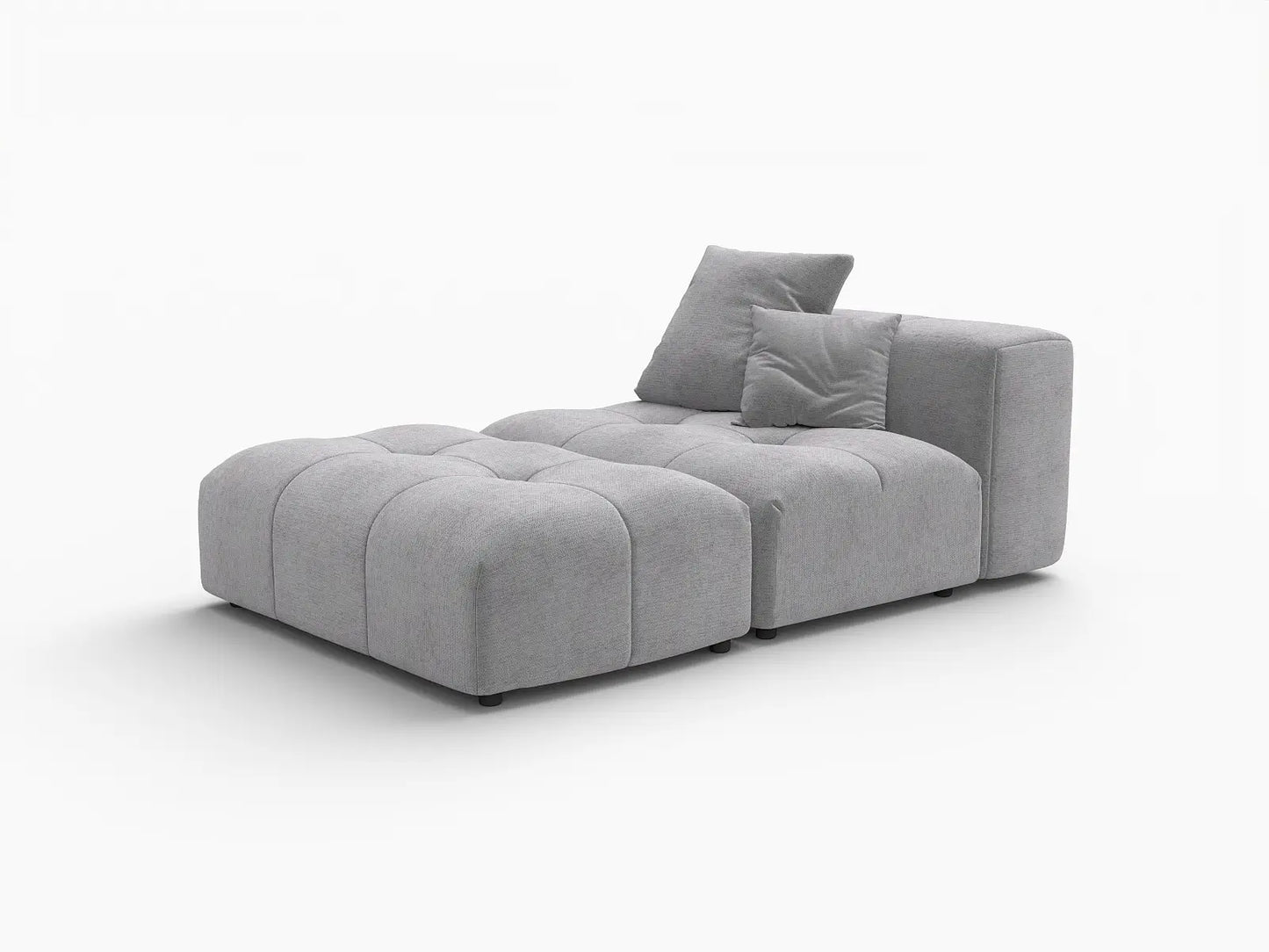 Matrix 1-Seater Light Grey Small Space Single Sofa | 2-Piece (Includes 1 Ottoman), Linen Fabric, Living Room Accent