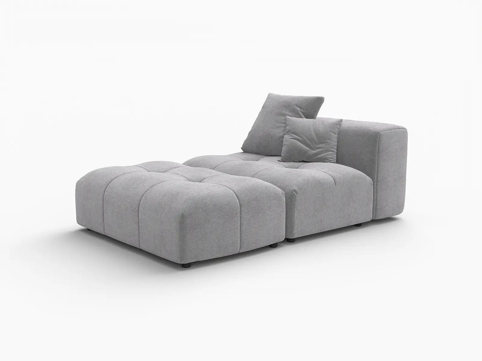 Matrix 1-Seater Light Grey Small Space Single Sofa | 2-Piece (Includes 1 Ottoman), Linen Fabric, Living Room Accent