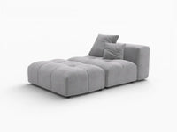 Matrix 1-Seater Light Grey Small Space Single Sofa | 2-Piece (Includes 1 Ottoman), Linen Fabric, Living Room Accent
