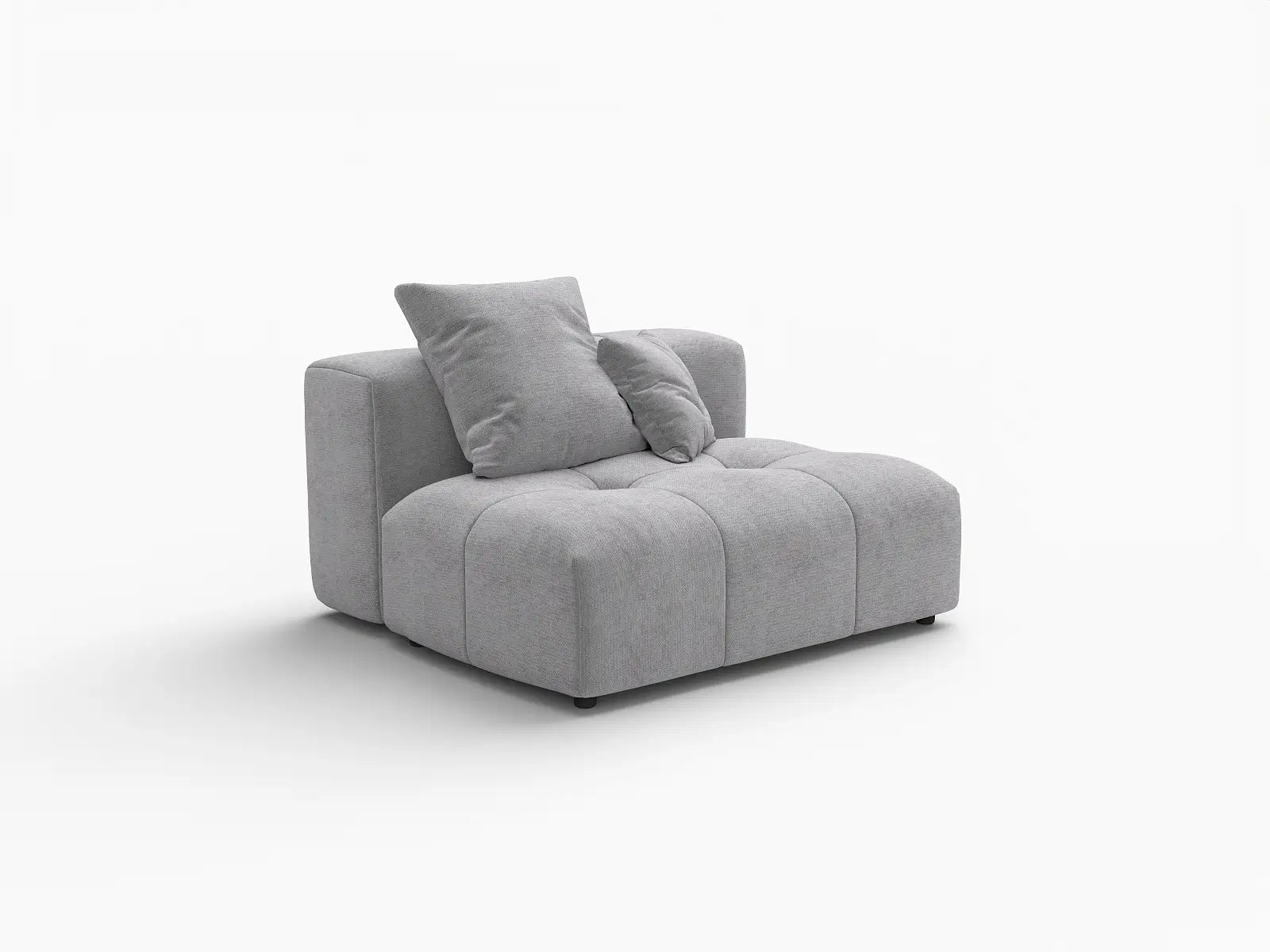 Sofá Individual Matrix de 1 Plaza, Gris Claro, para Espacios Pequeños | 1 pieza, Tela de Lino, Decoración de Sala de Estar