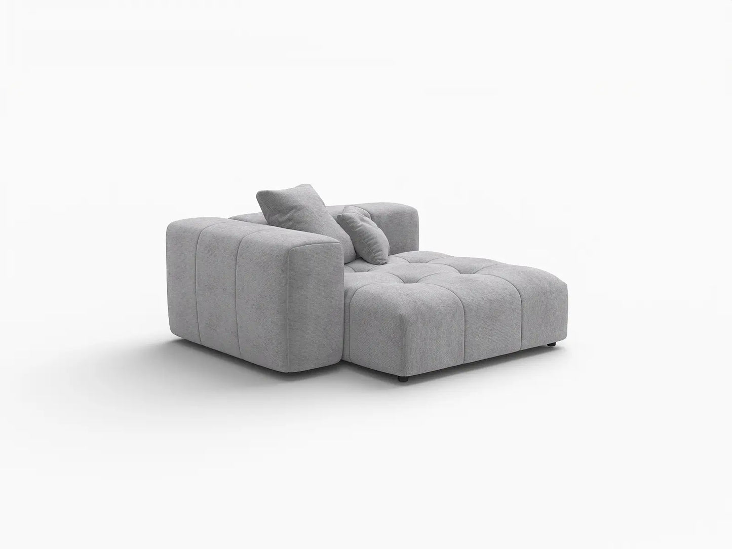 Matrix 1-Seater Light Grey Small Space Single Sofa | 1-Piece, Linen Fabric, Living Room Accent