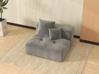Sofá Individual Matrix de 1 Plaza, Gris Claro, para Espacios Pequeños | 1 pieza, Tela de Lino, Decoración de Sala de Estar