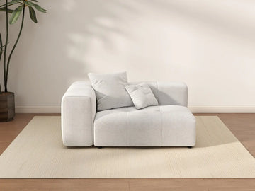 Matrix 1-Seater White Linen Single Sofa | 1-Piece, Living Room Accent, Small Space