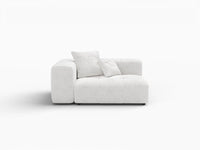 Matrix 1-Seater White Linen Single Sofa | 1-Piece, Living Room Accent, Small Space