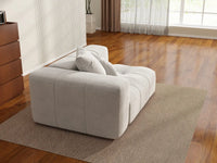 Matrix 1-Seater White Linen Single Sofa | 1-Piece, Living Room Accent, Small Space
