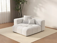 Matrix 1-Seater White Small Space Single Sofa | 1-Piece, Linen Fabric, Living Room Accent