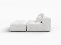 Matrix 1-Seater White Small Space Single Sofa | 2-Piece (Includes 1 Ottoman), Linen Fabric, Living Room Accent