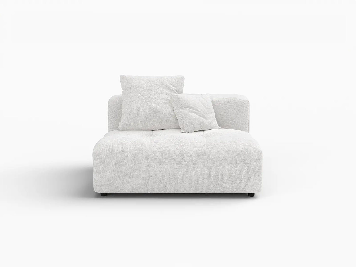 Matrix 1-Seater White Small Space Single Sofa | 1-Piece, Linen Fabric, Living Room Accent