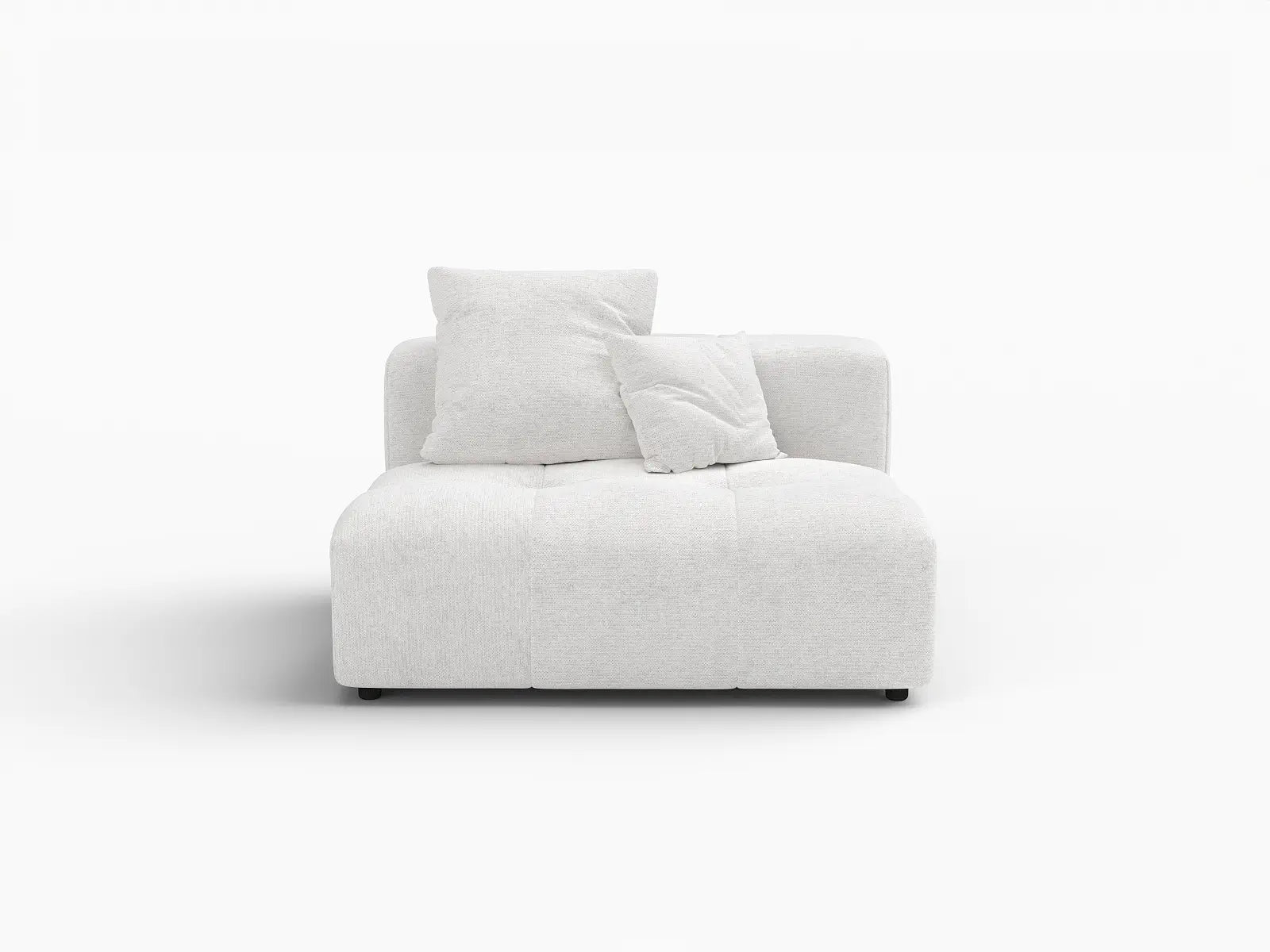 Matrix 1-Seater White Small Space Single Sofa | 1-Piece, Linen Fabric, Living Room Accent