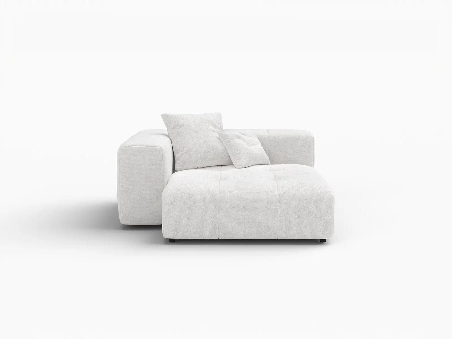 Matrix 1-Seater White Small Space Single Sofa | 1-Piece, Linen Fabric, Living Room Accent