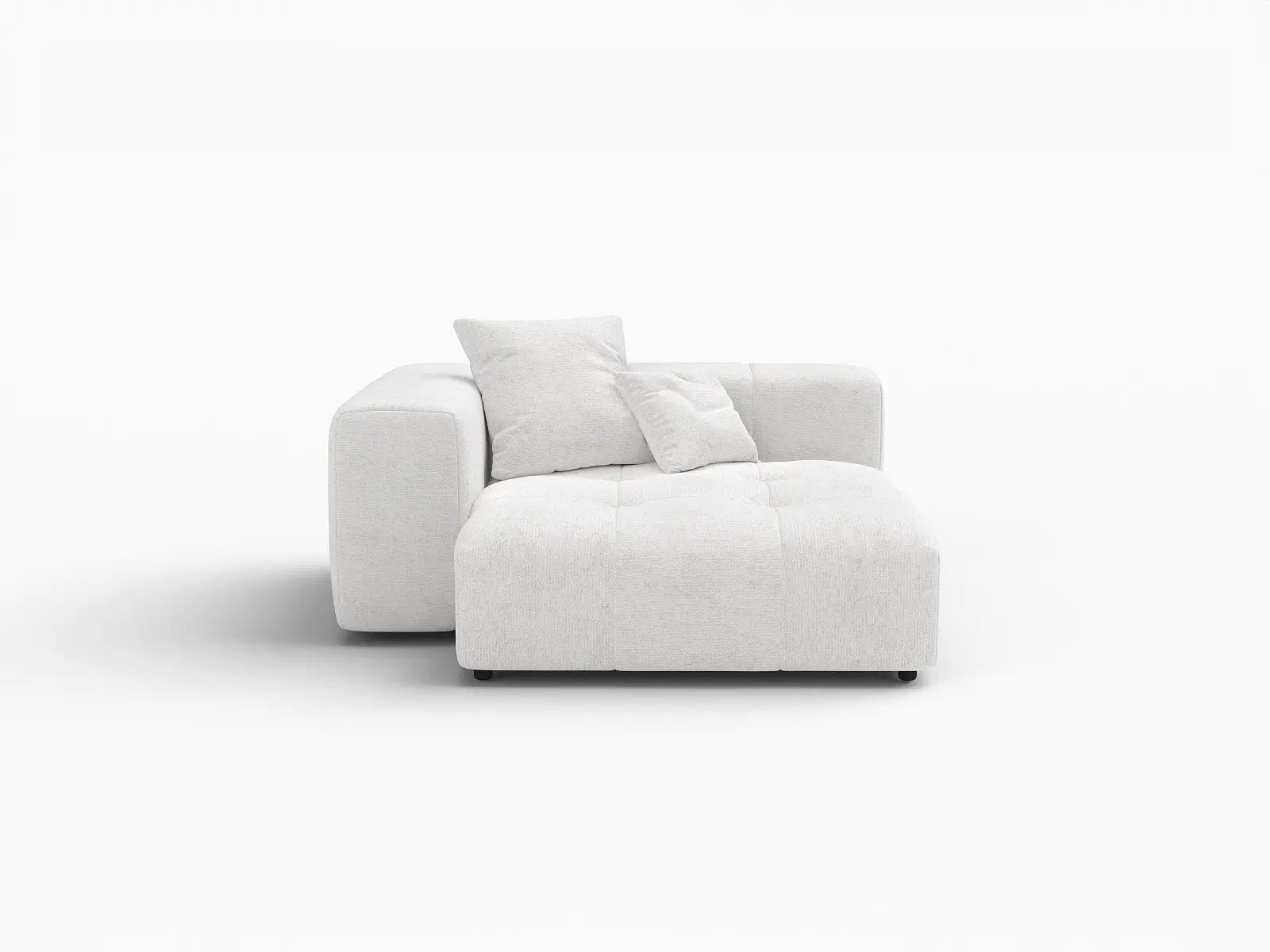 Matrix 1-Seater White Small Space Single Sofa | 1-Piece, Linen Fabric, Living Room Accent