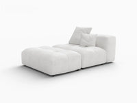 Matrix 1-Seater White Small Space Single Sofa | 2-Piece (Includes 1 Ottoman), Linen Fabric, Living Room Accent