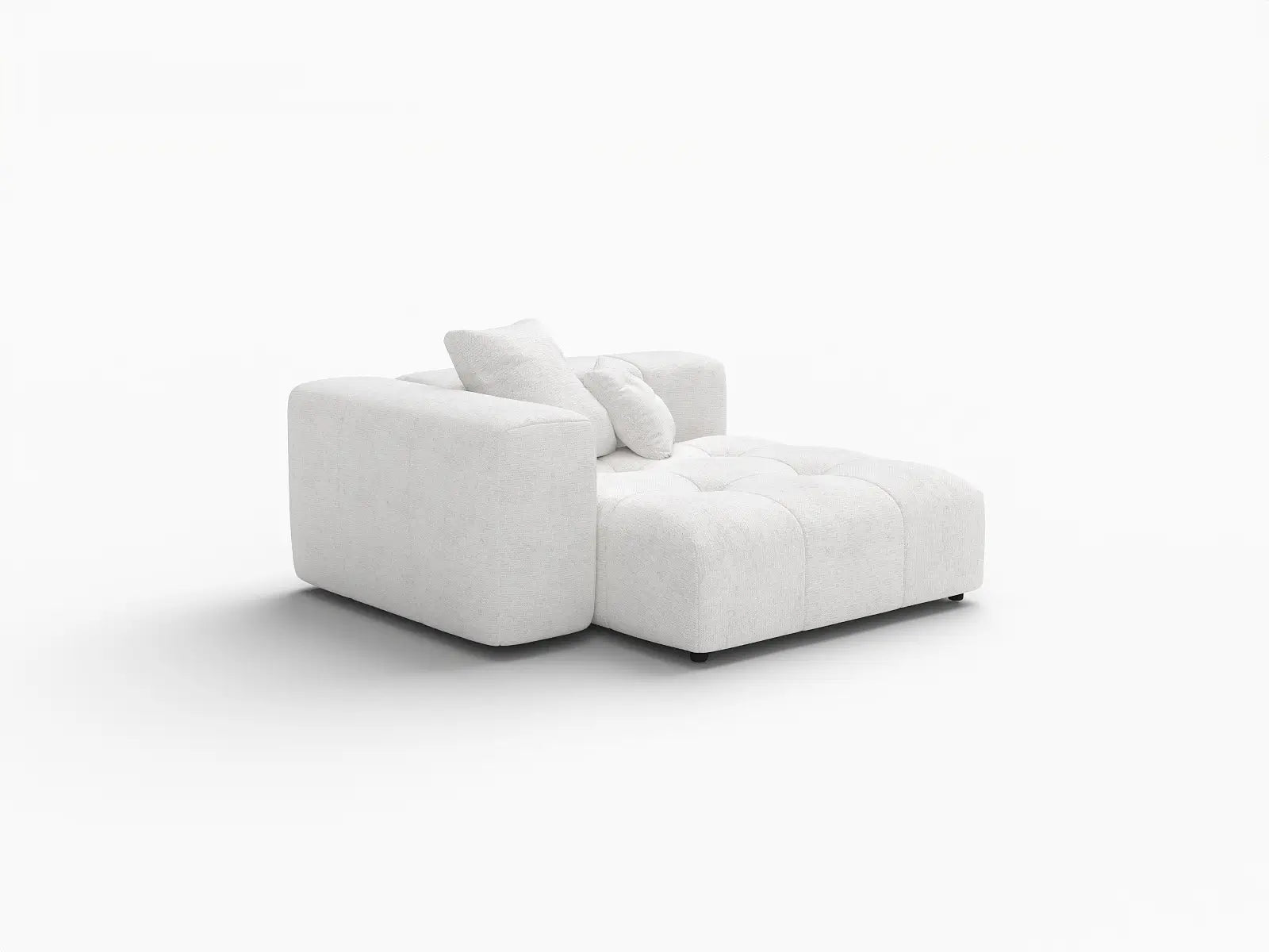 Matrix 1-Seater White Small Space Single Sofa | 1-Piece, Linen Fabric, Living Room Accent