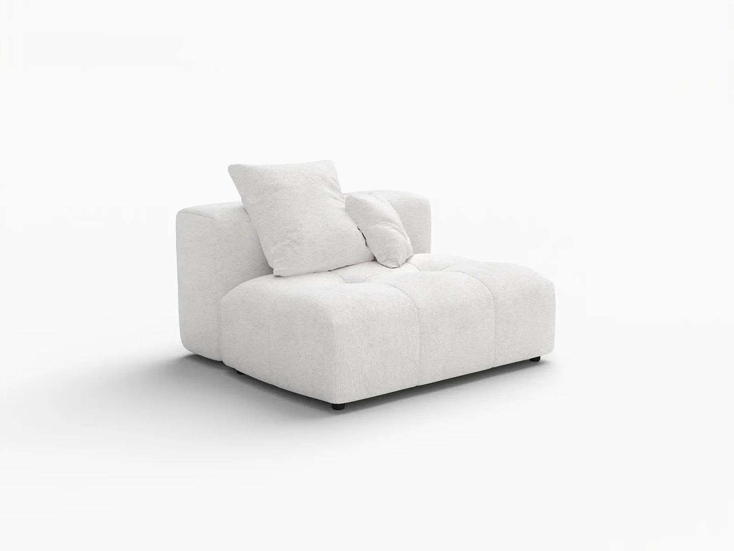 Matrix 1-Seater White Small Space Single Sofa | 1-Piece, Linen Fabric, Living Room Accent