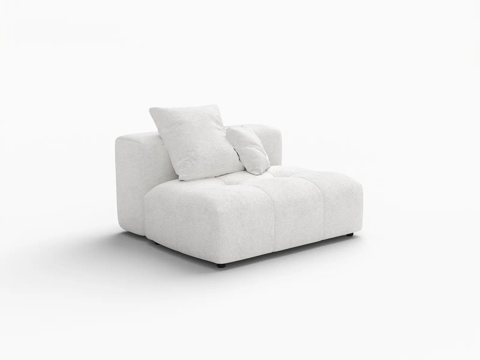 Matrix 1-Seater White Small Space Single Sofa | 1-Piece, Linen Fabric, Living Room Accent