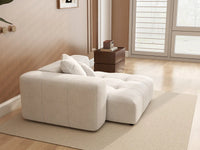 Matrix 1-Seater White Small Space Single Sofa | 1-Piece, Linen Fabric, Living Room Accent