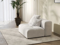 Matrix 1-Seater White Small Space Single Sofa | 1-Piece, Linen Fabric, Living Room Accent