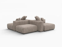 Matrix Modern Modular Sofa Covers | Brown Corduroy Sofa Covers for 2-Seater with 2-Ottoman